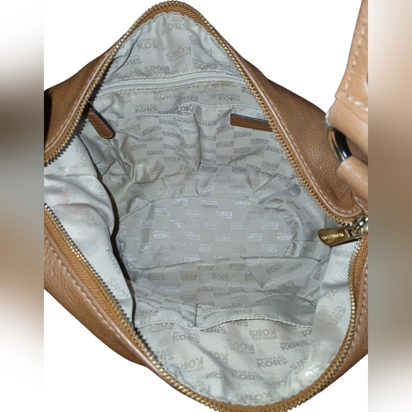 Michael Kors Brown Pebbled Leather Shoulder Bag - Picture 8 of 14